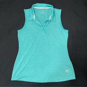 Adidas golf shirt Turquoise Sleeveless Polo ladies size small‎